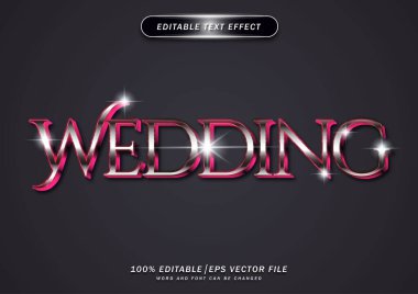 Zarif düğün düzenlenebilir metin efekti