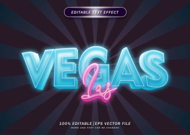 Vegas düzenlenebilir metin efekti. Neon yazı tipi biçimi