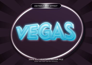 Vegas düzenlenebilir metin efekti. Neon yazı tipi biçimi