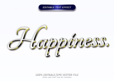 Lüks harfli mutluluk metni düzenlenebilir efekti