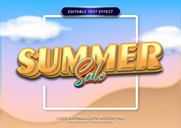 Summer Sale Text Effect Beach Background Editable Text Style — Archivo Imágenes Vectoriales