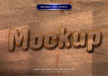 Tahta metin şablonu düzenlenebilir efekt modeli