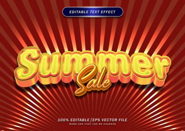 Altın yaz indirimi metin düzenlenebilir efekti