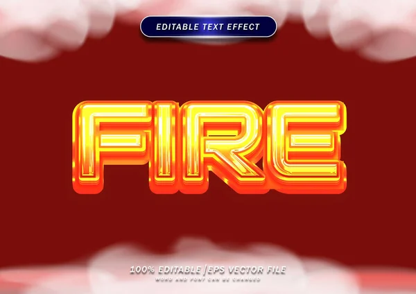 Texto Realista Del Fuego Con Efecto Editable Humo — Vector de stock