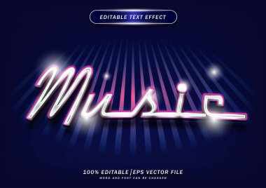 Metal müzik düzenlenebilir metin efekti, parlak ve zarif metin