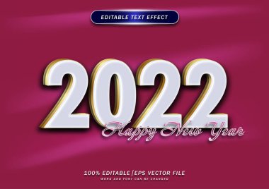 Mutlu yıllar 2022 metin düzenleme efekti