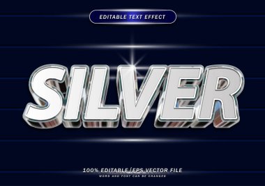 Zarif desenli lüks gümüş metin efekti