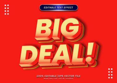 Büyük anlaşmalar metin efekti şablonu ve kalın yazı tipi konsepti. marka etiketi ve promosyonu için kullanılır
