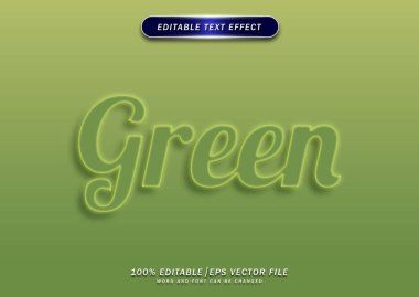 Yeşil metin düzenlenebilir etkisi. minimalist stil 