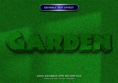 Çimen arka planlı yeşil bahçe metin düzenlenebilir efekti