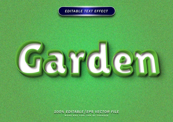Texte Jardin Vert Effet Modifiable Avec Fond Herbe — Image vectorielle