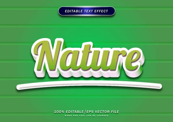 Nature Verte Texte Gras Effet Modifiable — Image vectorielle