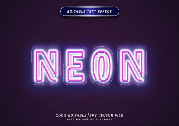 Efecto Editable Texto Neón — Vector de stock