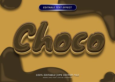 Choco cesur metin düzenleme efekti. tatlı biçim tasarımı