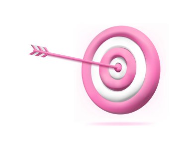 İşletmeyi hedef alıyor. Gerçekçi 3D tasarım kırmızı hedef ve oklar. Vektör illüstrasyonu