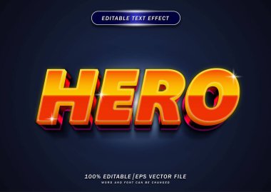 Kahraman, düzenlenebilir metin efekti. temalı zarif renk