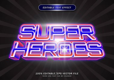 Süper Kahramanlar düzenlenebilir metin efekti. temalı zarif renk