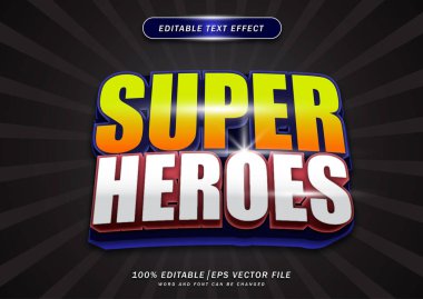 Süper Kahramanlar düzenlenebilir metin efekti. temalı zarif renk