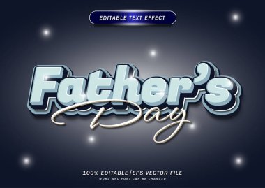 Mutlu babalar günü düzenlenebilir metin efektleri. çizgi film biçimi etkisi