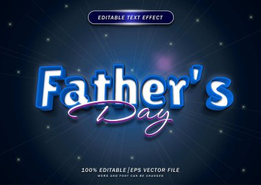 Babalar Günü metin düzenleme efekti. zarif biçim efekti