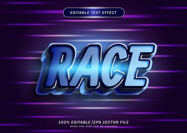 Mavi yarış koyu metin efekti düzenlenebilir 