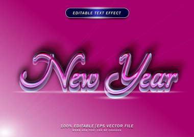 Lüks zarif yeni yıl düzenlenebilir metin efekti