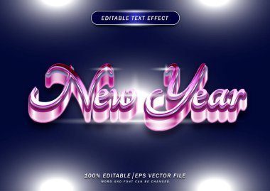 Lüks zarif yeni yıl düzenlenebilir metin efekti