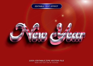 Lüks zarif yeni yıl düzenlenebilir metin efekti