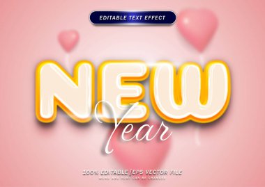 Şirin Mutlu Yıllar düzenlenebilir metin efekti