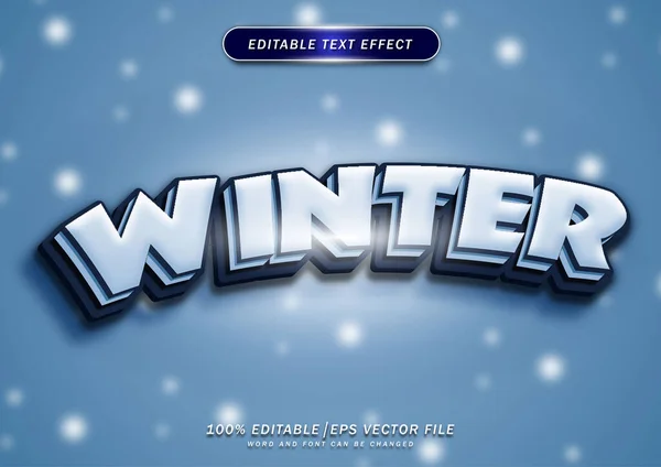 Winter Editable Text Effect Snowball Background — Stok Vektör