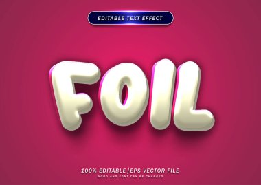 Beyaz folyo metin efekti