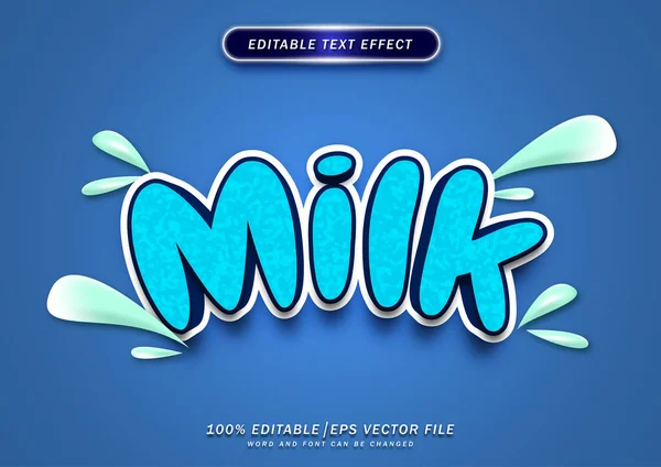 Milch Editierbarer Texteffekt — Stockvektor