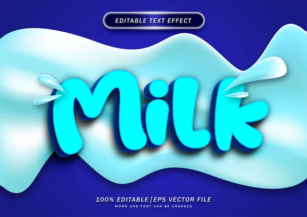 Текстовий Ефект Який Можна Змінити Молоко — стоковий вектор