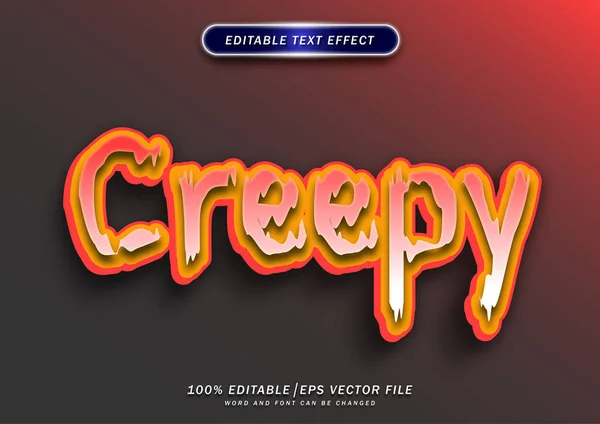 Creepy Text Style Effect Editable — Stok Vektör