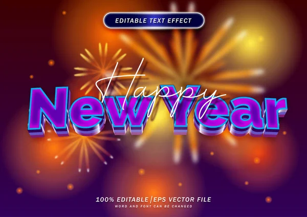 Happy new year text style effect. editable font template