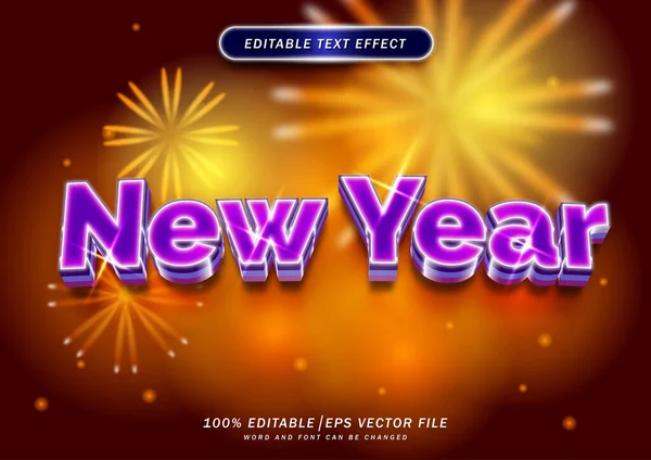 Happy new year text style effect. editable font template