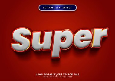 Luxury super text style effect editable font