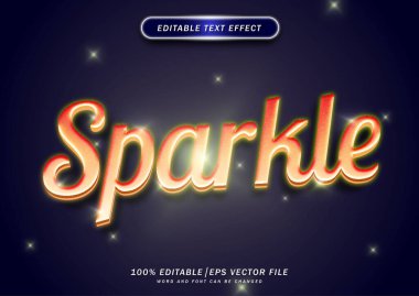 Sparkle 3d metin biçimi efekti düzenlenebilir 