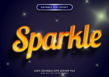 Sparkle 3d metin biçimi efekti düzenlenebilir 