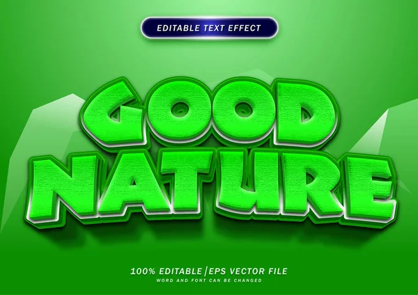 Effet Texte Bonne Nature Effet Texte Vert Nature Modifiable — Image vectorielle