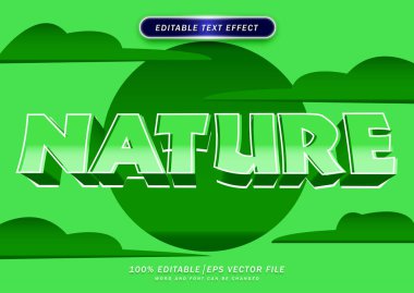 Yeşil doğa koyu 3d metin biçimi efekti düzenlenebilir