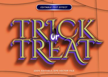 Çizgi film tarzı metin efekti. Düzenlenebilir efekt 3d Cadılar Bayramı