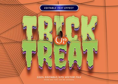 Çizgi film tarzı metin efekti. Düzenlenebilir efekt 3d Cadılar Bayramı