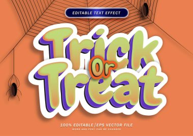 Çizgi film tarzı metin efekti. Düzenlenebilir efekt 3d Cadılar Bayramı