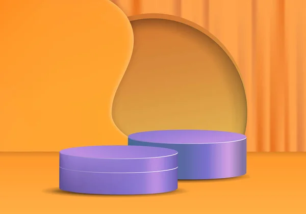 Podium Scène Minimale Socle Cylindre Adapté Pour Présentation Affichage Produit — Image vectorielle