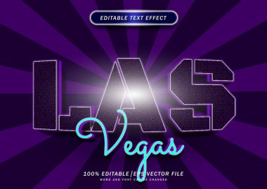 Las Vegas düzenlenebilir metin efekti. Neon yazı tipi biçimi