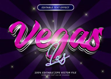 Las Vegas düzenlenebilir metin efekti. Neon yazı tipi biçimi
