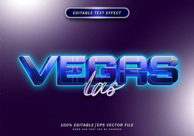 Lüks Las Vegas düzenlenebilir metin efekti. Neon yazı tipi biçimi