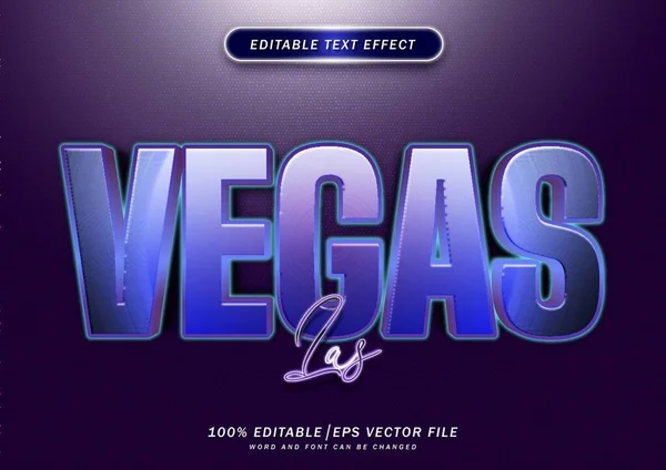 Lyx Las Vegas Redigerbar Text Effekt Neon Typsnitt Stil — Stock vektor