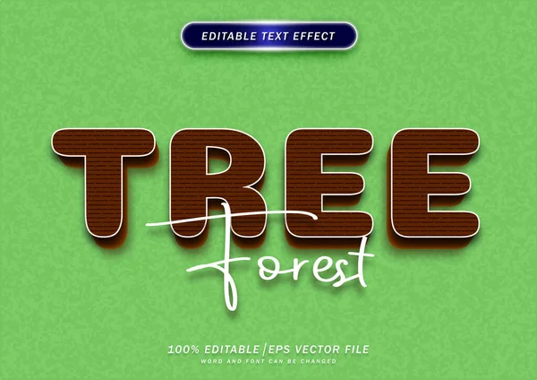 Effet Texte Forêt Arbres Style Police Modifiable — Image vectorielle